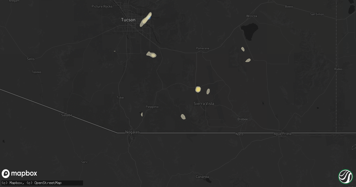 Hail map in Elgin, AZ on September 14, 2026