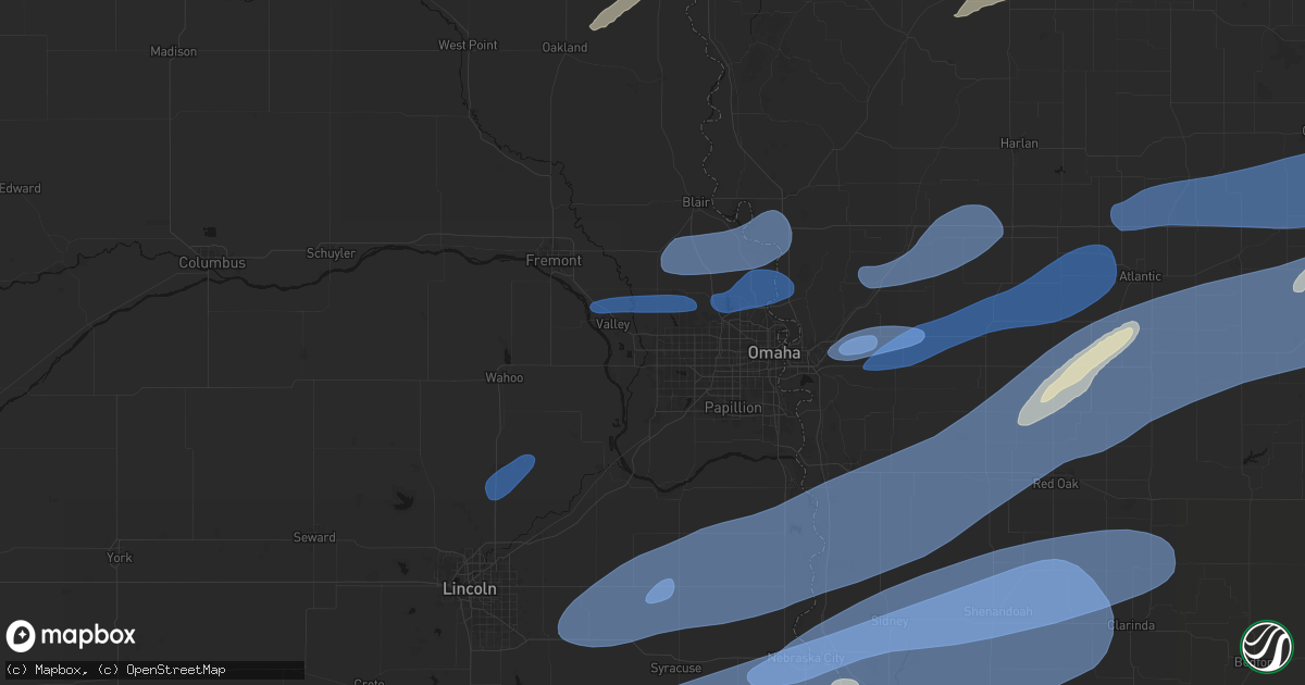 Hail map in Elkhorn, NE on September 14, 2026