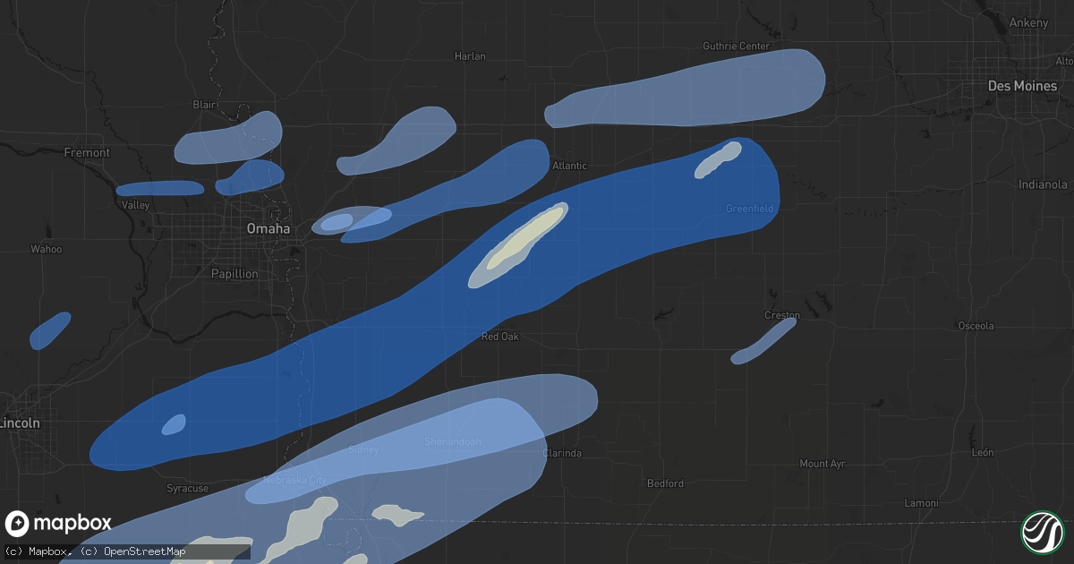Hail map in Elliott, IA on September 14, 2026