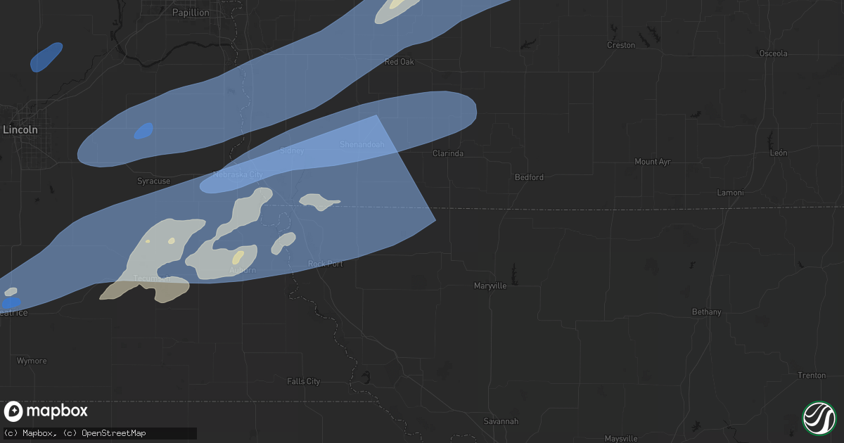 Hail map in Elmo, MO on September 14, 2026