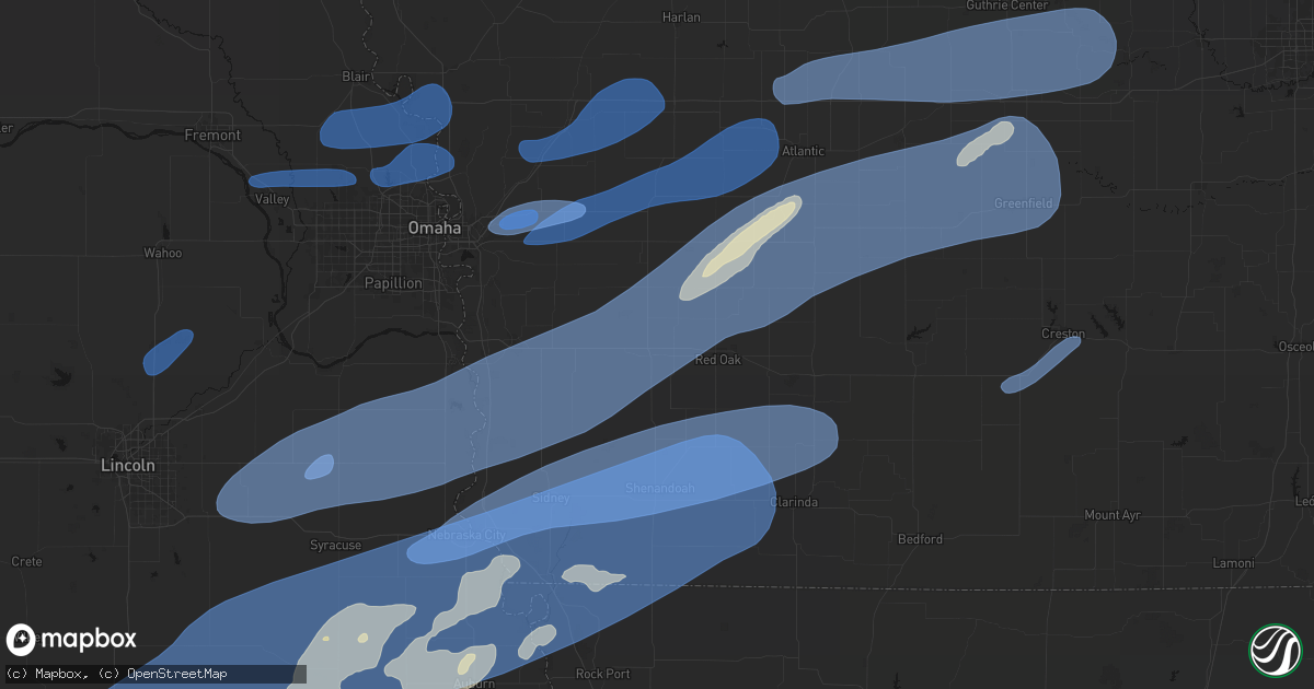 Hail map in Emerson, IA on September 14, 2026