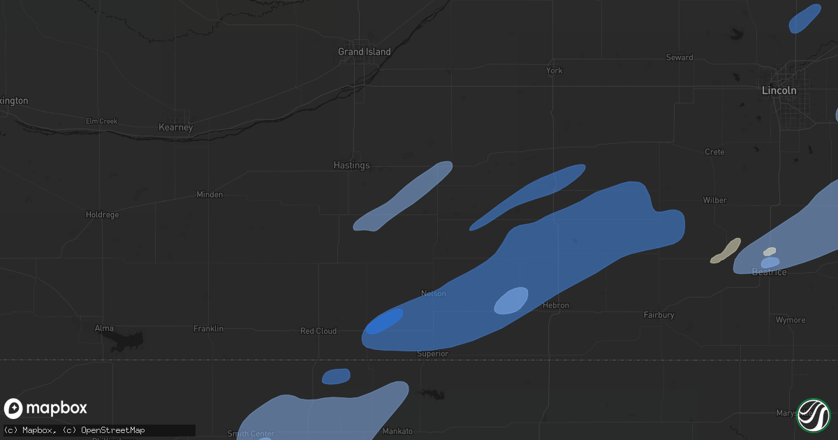 Hail map in Fairfield, NE on September 14, 2026
