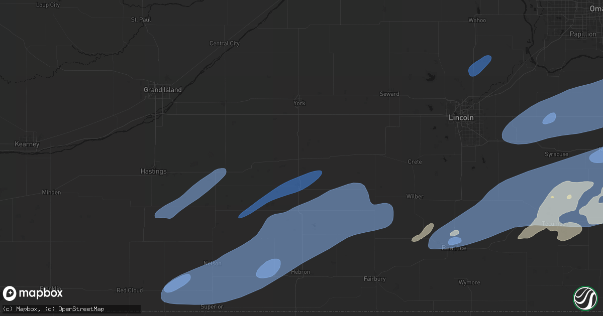Hail map in Fairmont, NE on September 14, 2026