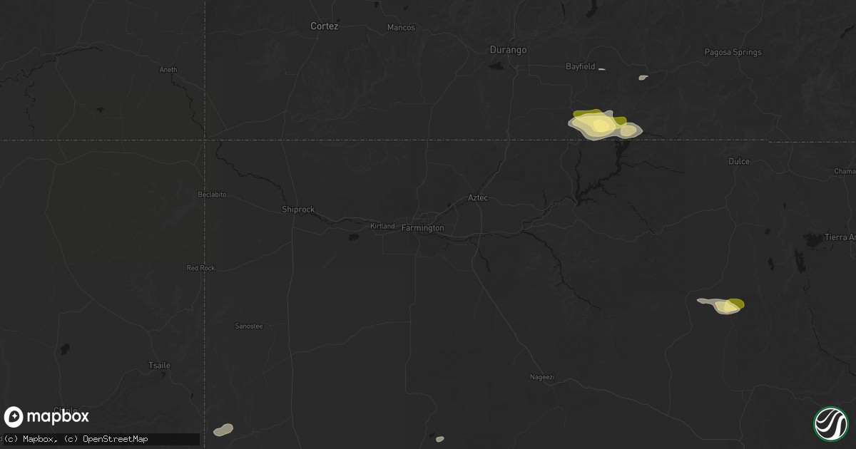 Hail map in Farmington, NM on September 14, 2026