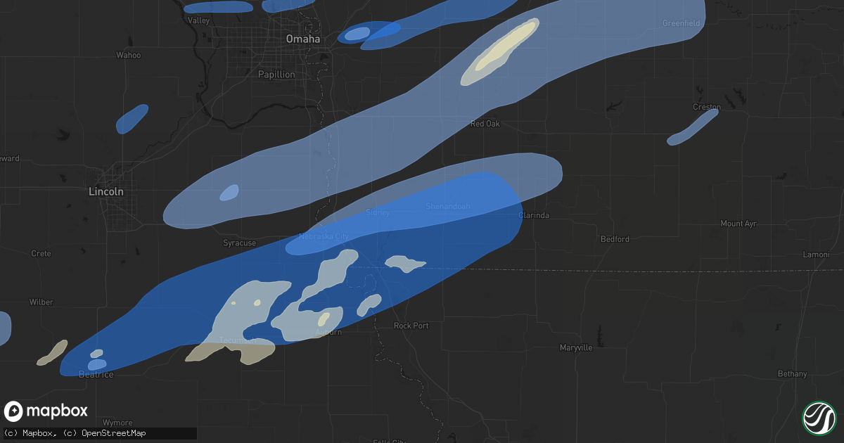 Hail map in Farragut, IA on September 14, 2026