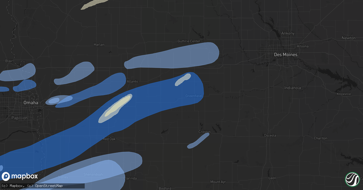 Hail map in Fontanelle, IA on September 14, 2026