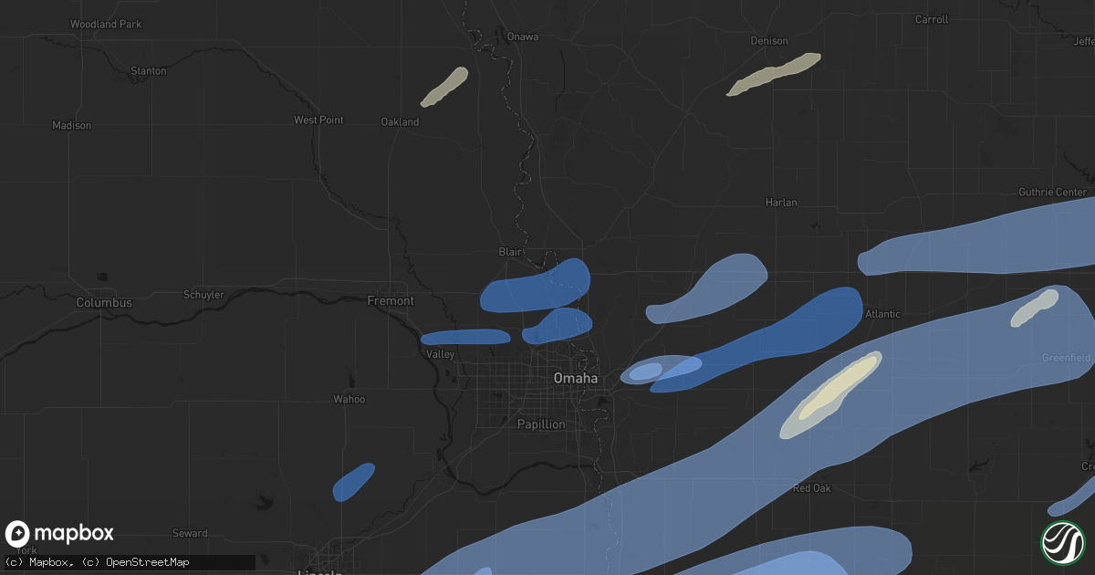 Hail map in Fort Calhoun, NE on September 14, 2026
