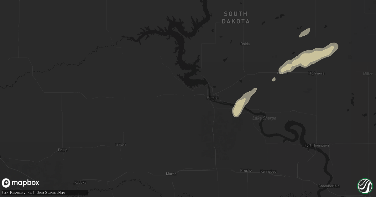Hail map in Fort Pierre, SD on September 14, 2026