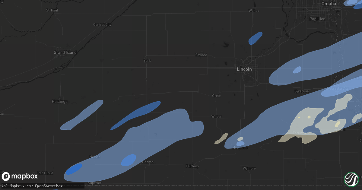 Hail map in Friend, NE on September 14, 2026