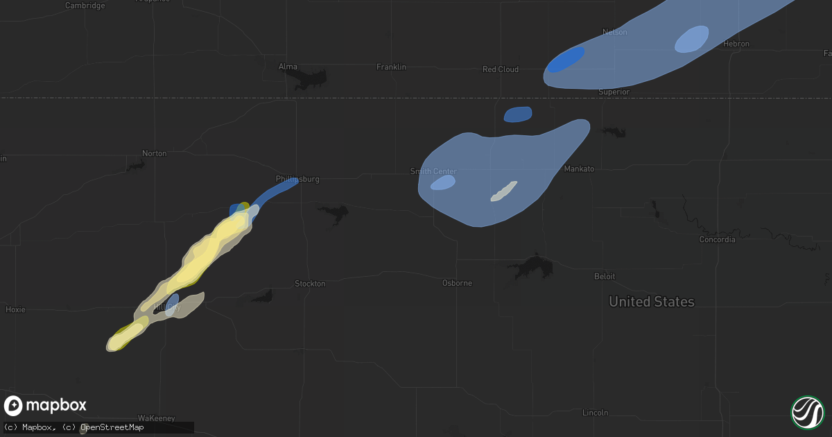 Hail map in Gaylord, KS on September 14, 2026