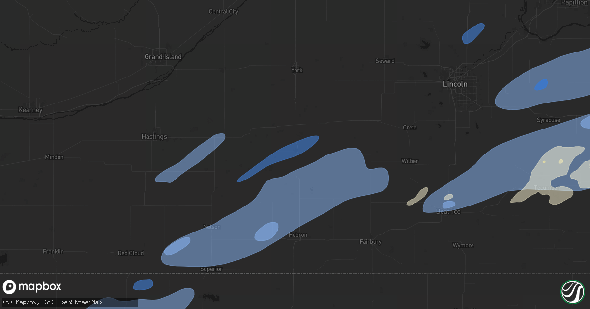 Hail map in Geneva, NE on September 14, 2026