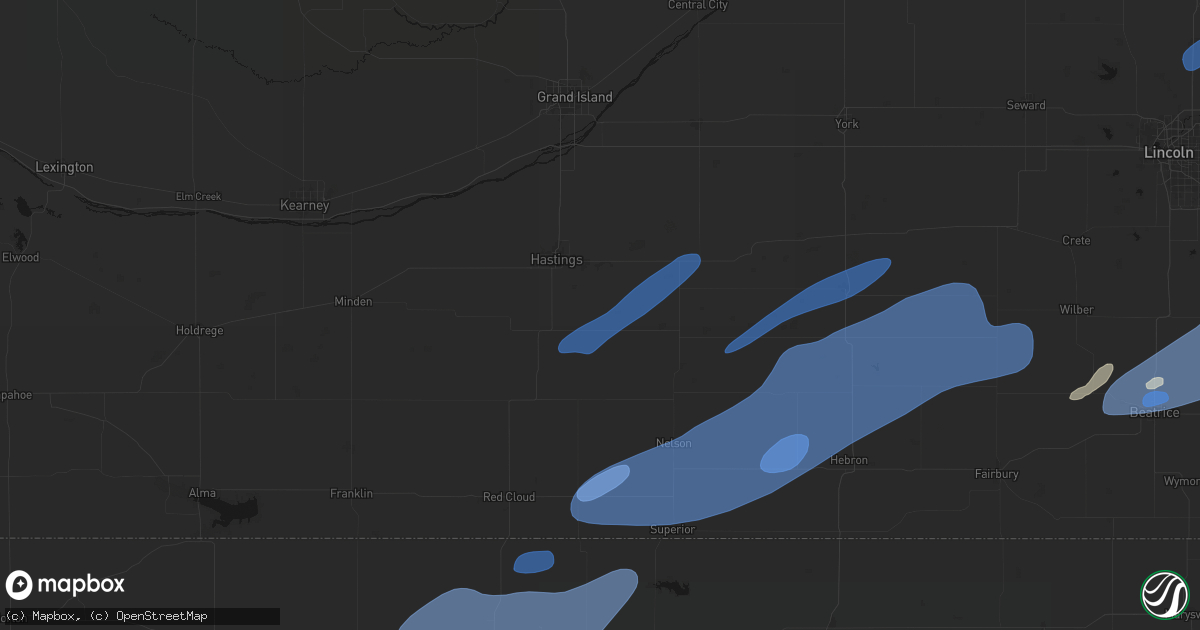 Hail map in Glenvil, NE on September 14, 2026