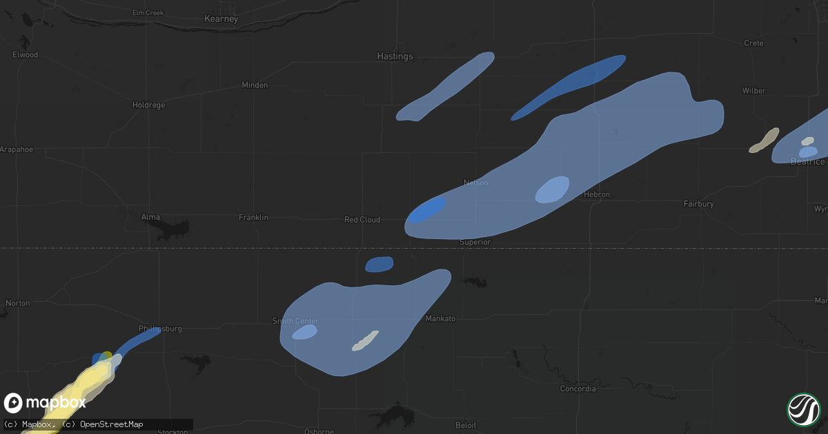 Hail map in Guide Rock, NE on September 14, 2026
