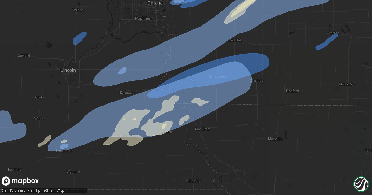 Hail map in Hamburg, IA on September 14, 2026