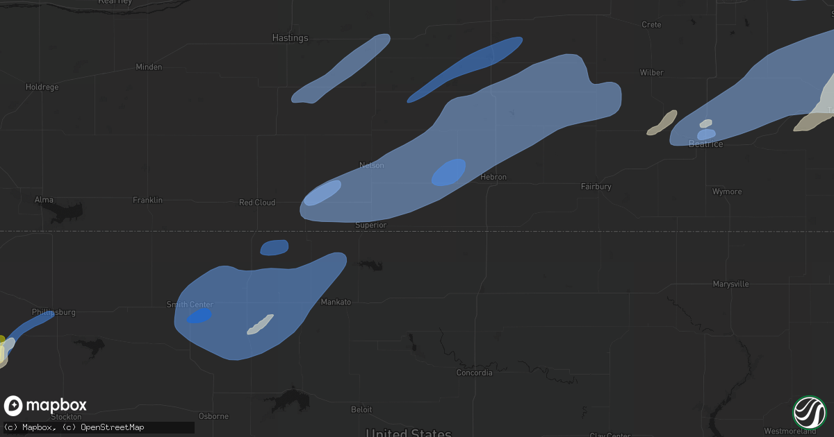 Hail map in Hardy, NE on September 14, 2026