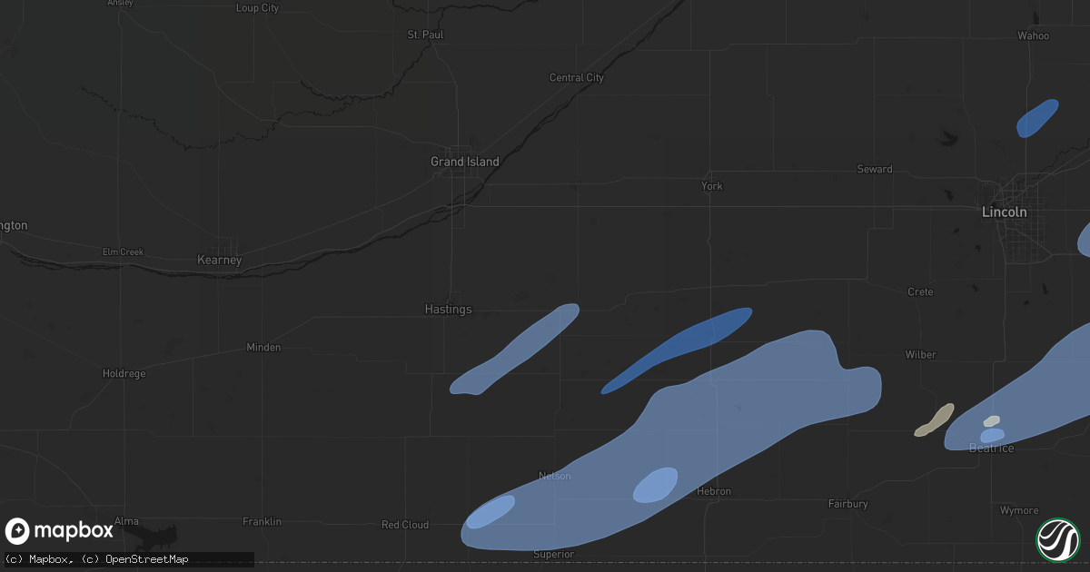 Hail map in Harvard, NE on September 14, 2026