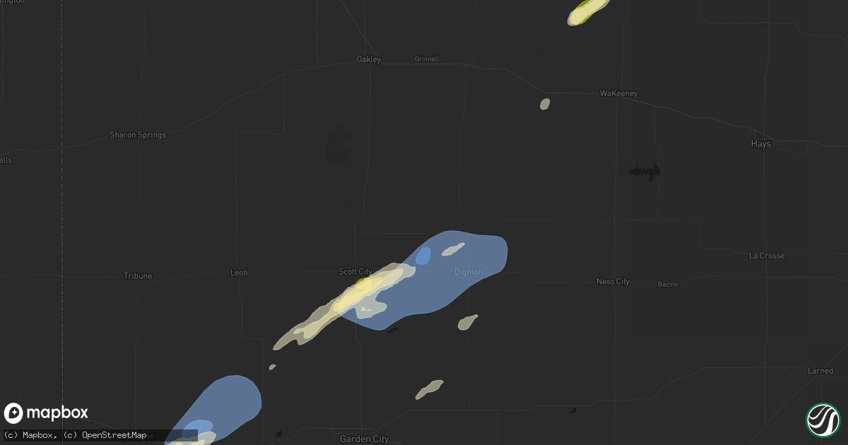 Hail map in Healy, KS on September 14, 2026