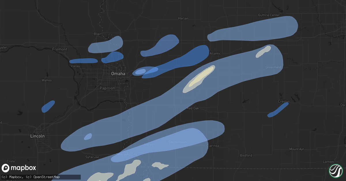 Hail map in Henderson, IA on September 14, 2026