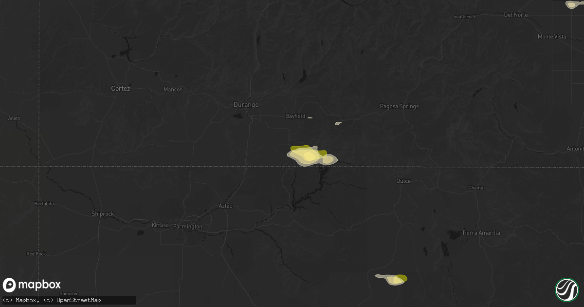 Hail map in Ignacio, CO on September 14, 2026