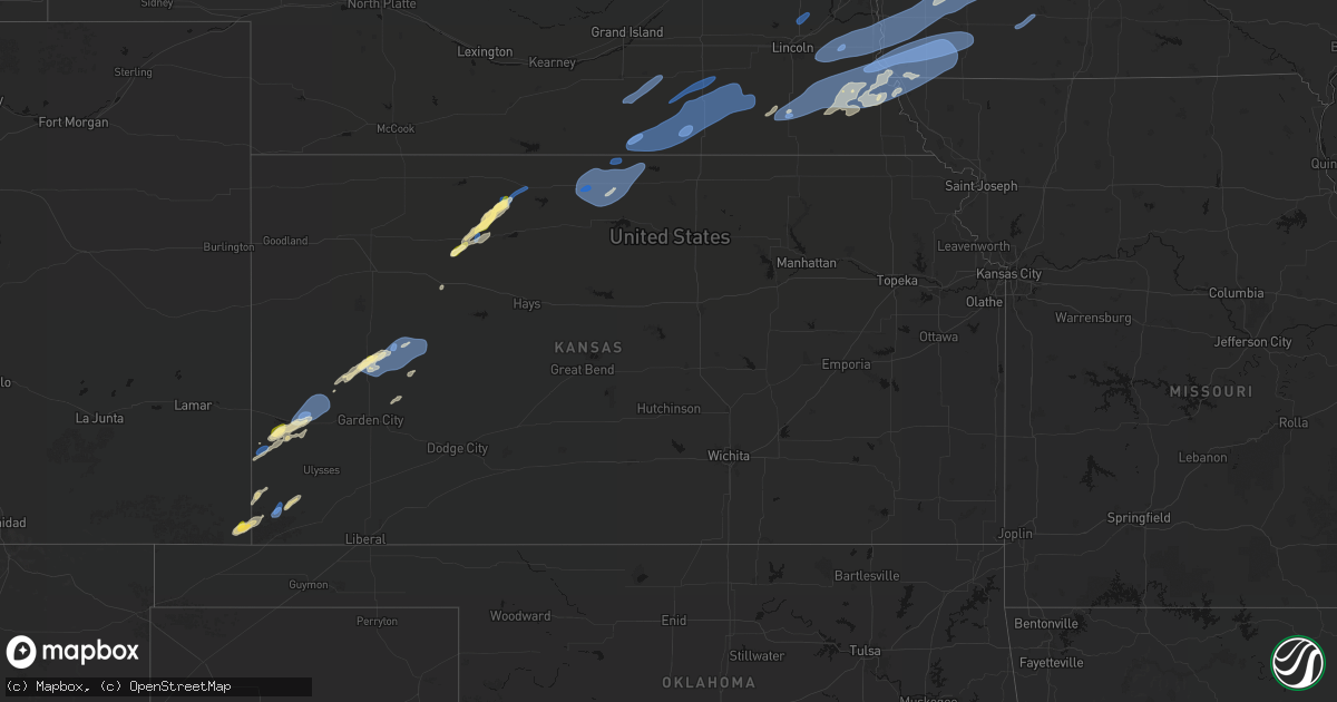 Hail map in Kansas on September 14, 2026