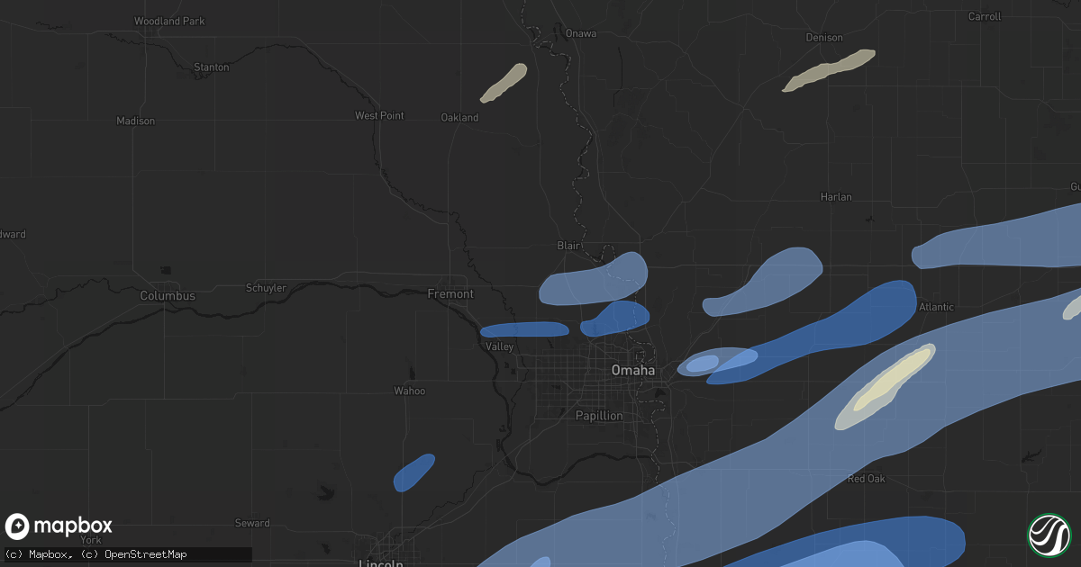 Hail map in Kennard, NE on September 14, 2026