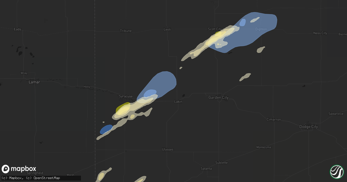 Hail map in Lakin, KS on September 14, 2026