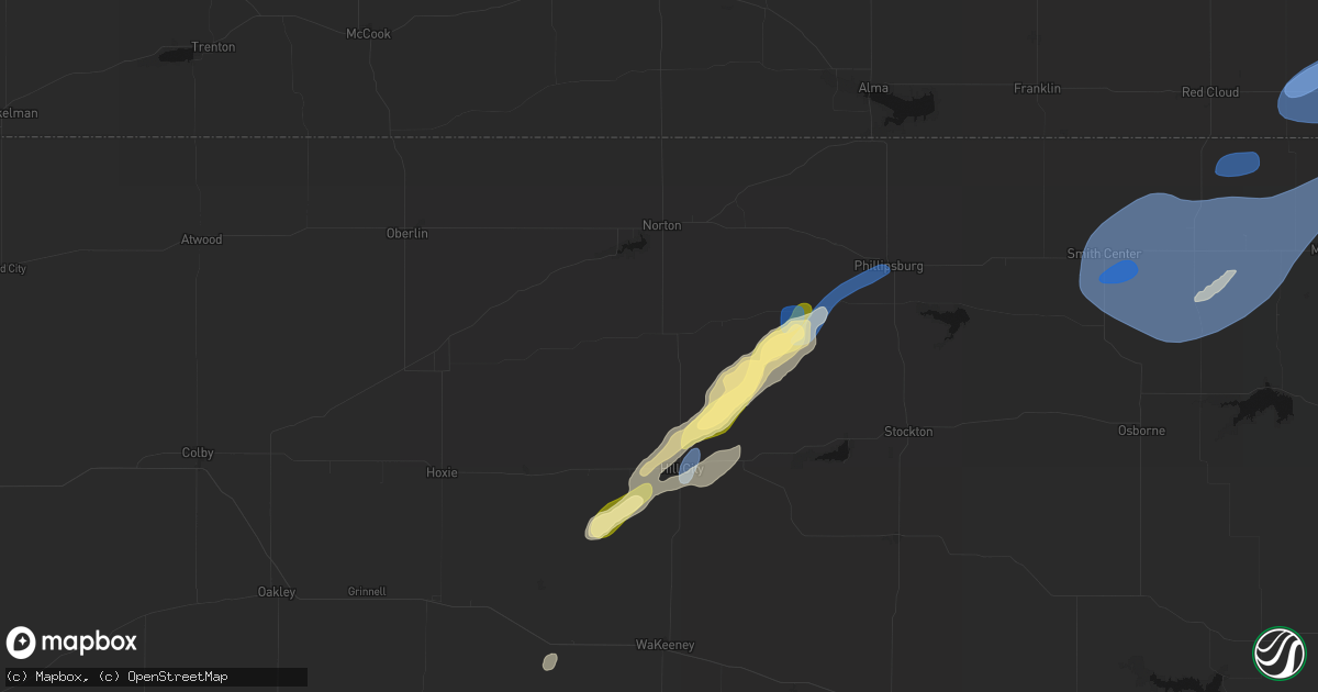 Hail map in Lenora, KS on September 14, 2026