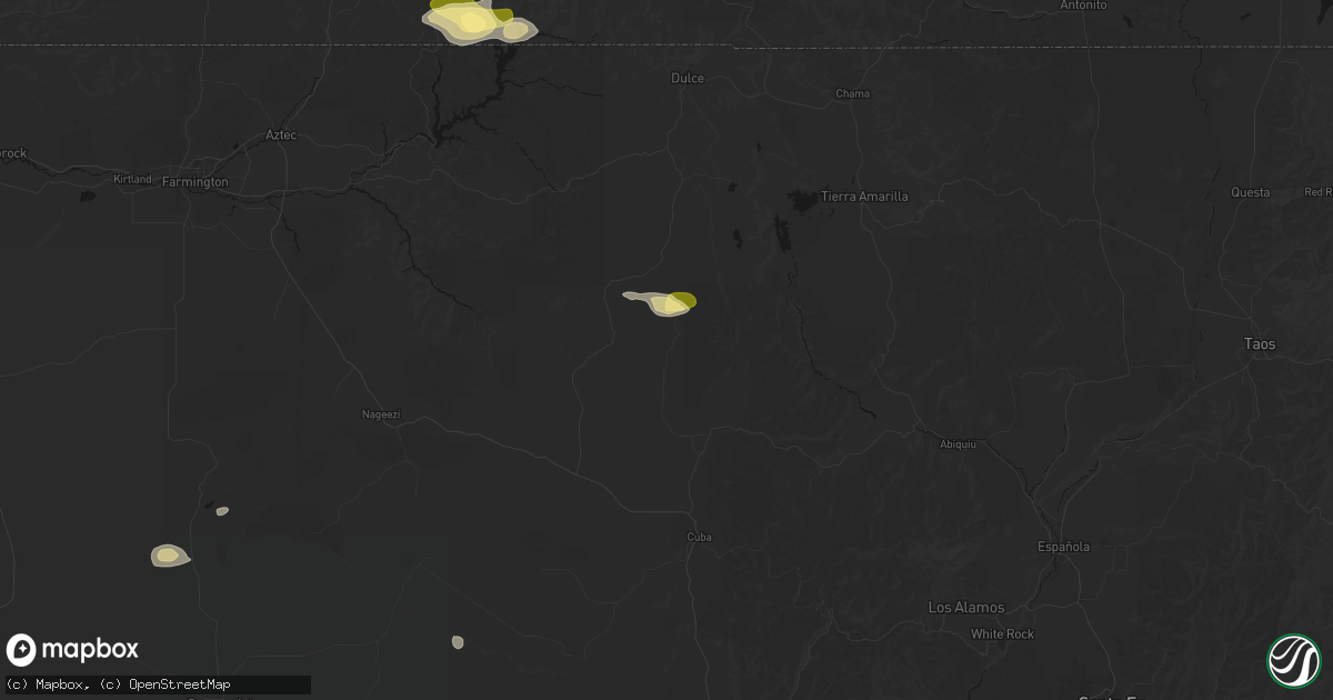 Hail map in Lindrith, NM on September 14, 2026