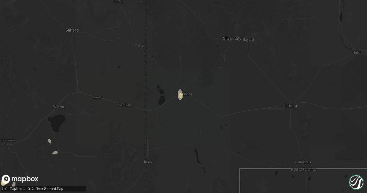 Hail map in Lordsburg, NM on September 14, 2026