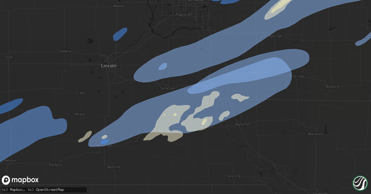 Hail map in Lorton, NE on September 14, 2026
