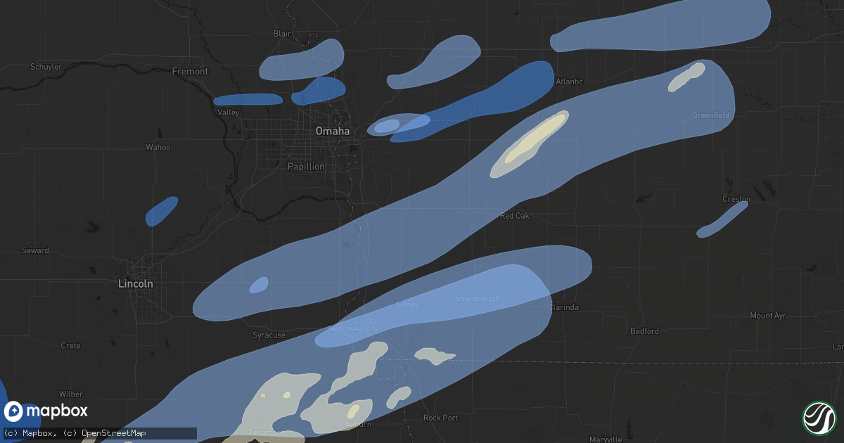 Hail map in Malvern, IA on September 14, 2026