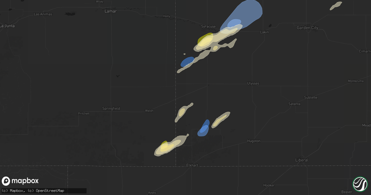 Hail map in Manter, KS on September 14, 2026