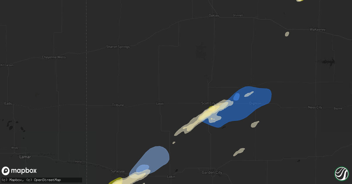 Hail map in Marienthal, KS on September 14, 2026