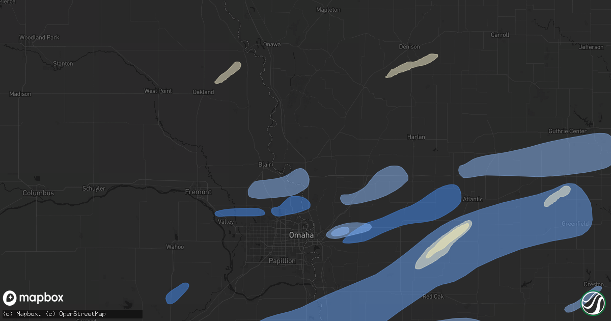 Hail map in Missouri Valley, IA on September 14, 2026