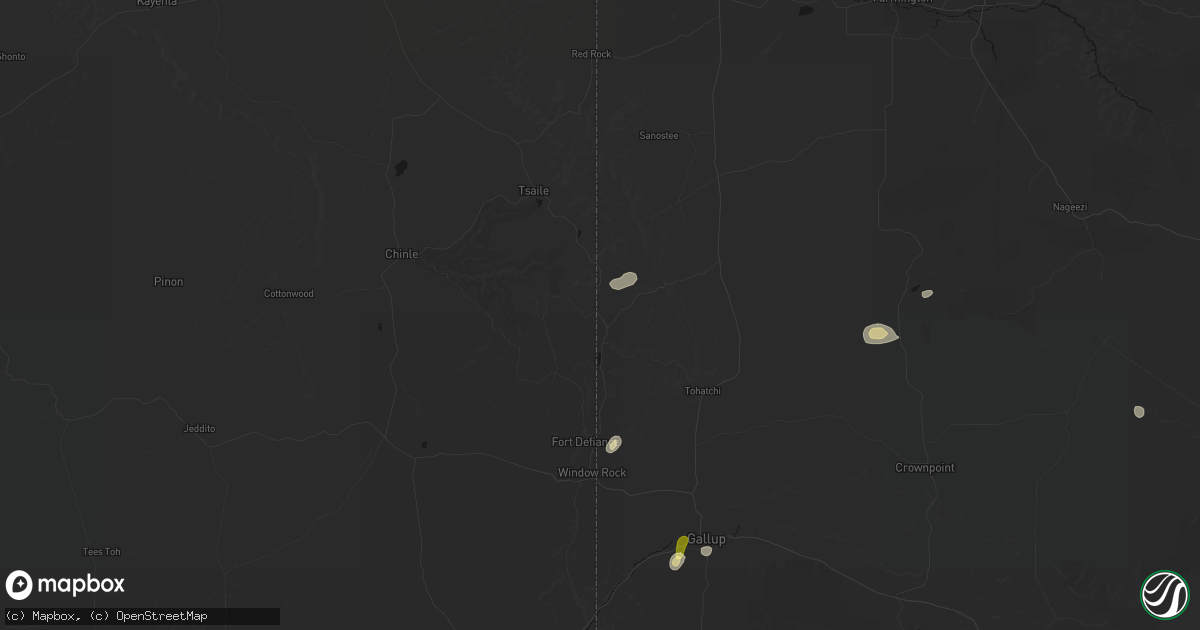 Hail map in Navajo, NM on September 14, 2026