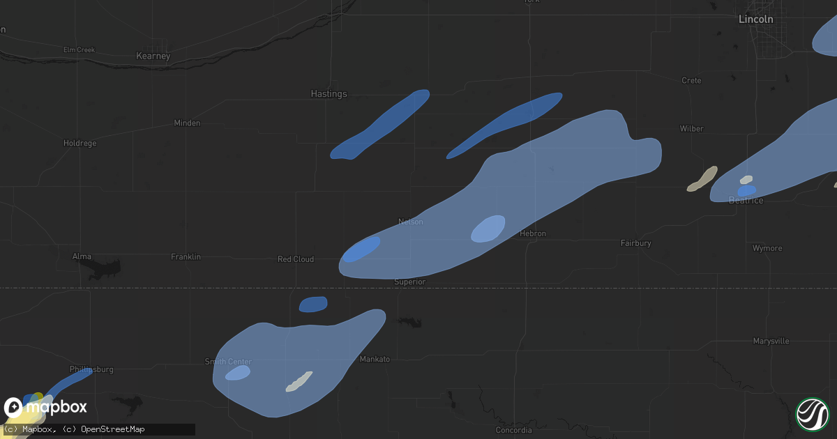 Hail map in Nelson, NE on September 14, 2026