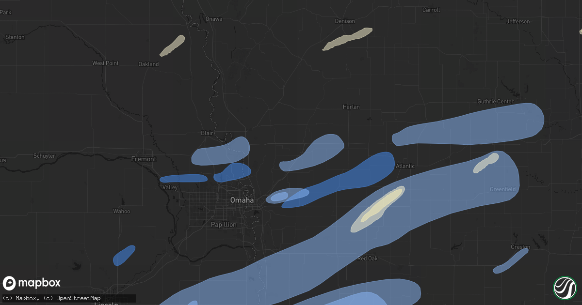 Hail map in Neola, IA on September 14, 2026