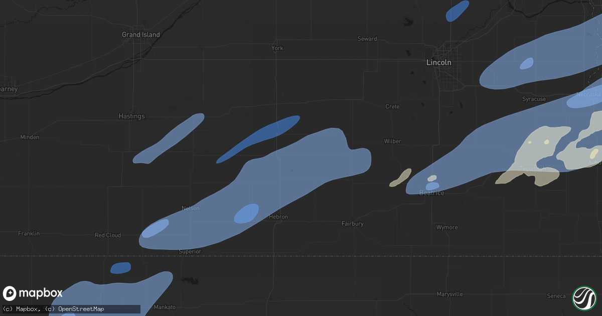 Hail map in Ohiowa, NE on September 14, 2026