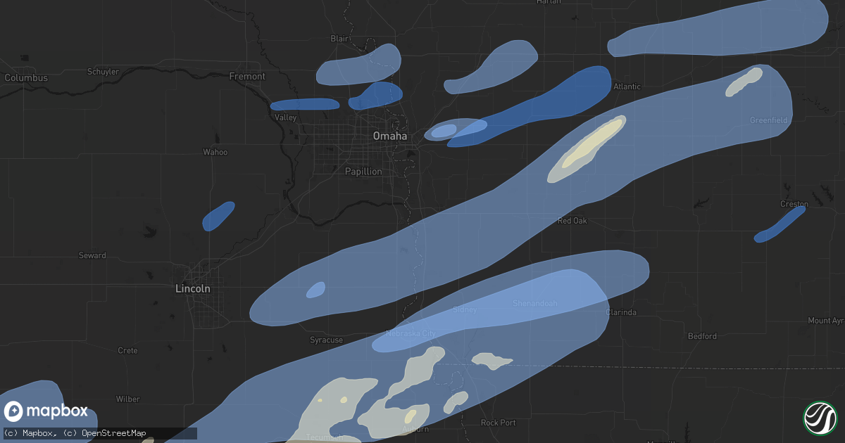 Hail map in Pacific Junction, IA on September 14, 2026
