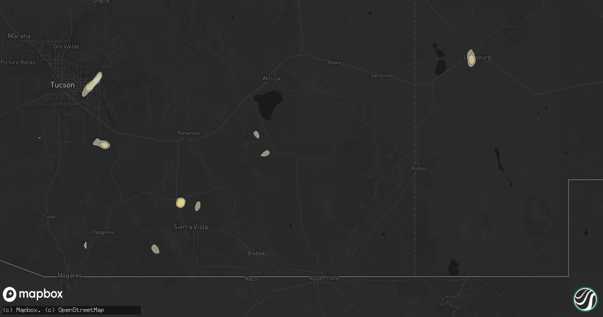 Hail map in Pearce, AZ on September 14, 2026