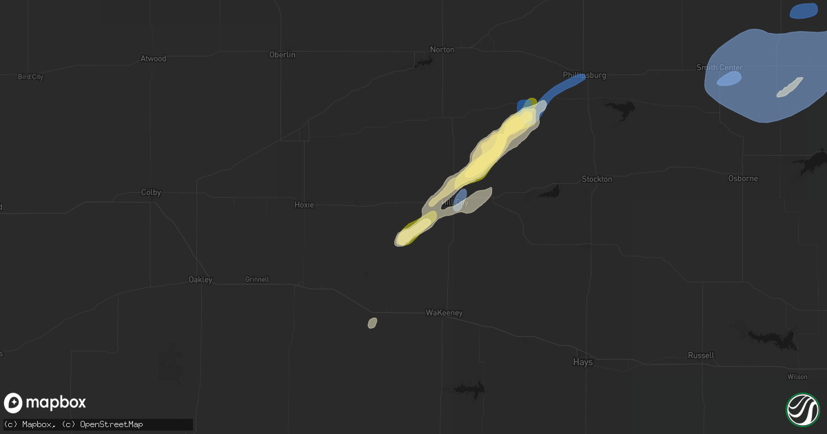 Hail map in Penokee, KS on September 14, 2026