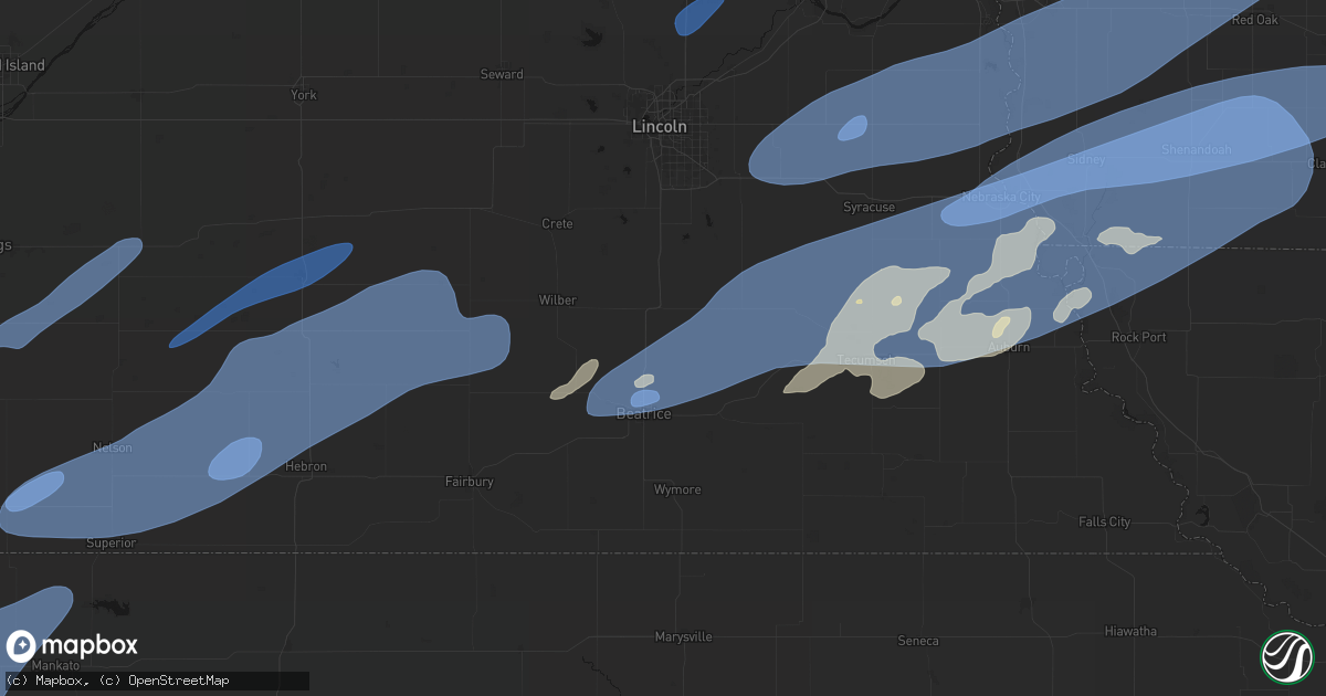 Hail map in Pickrell, NE on September 14, 2026