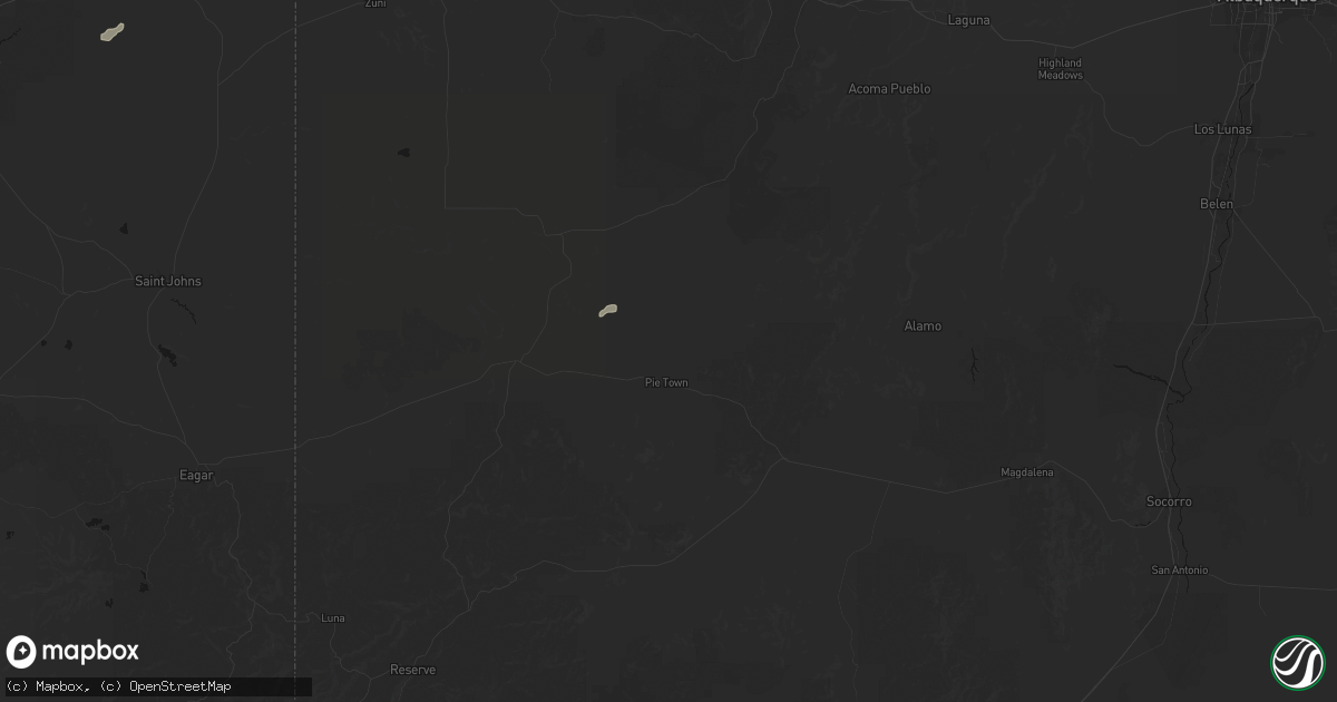 Hail map in Pie Town, NM on September 14, 2026