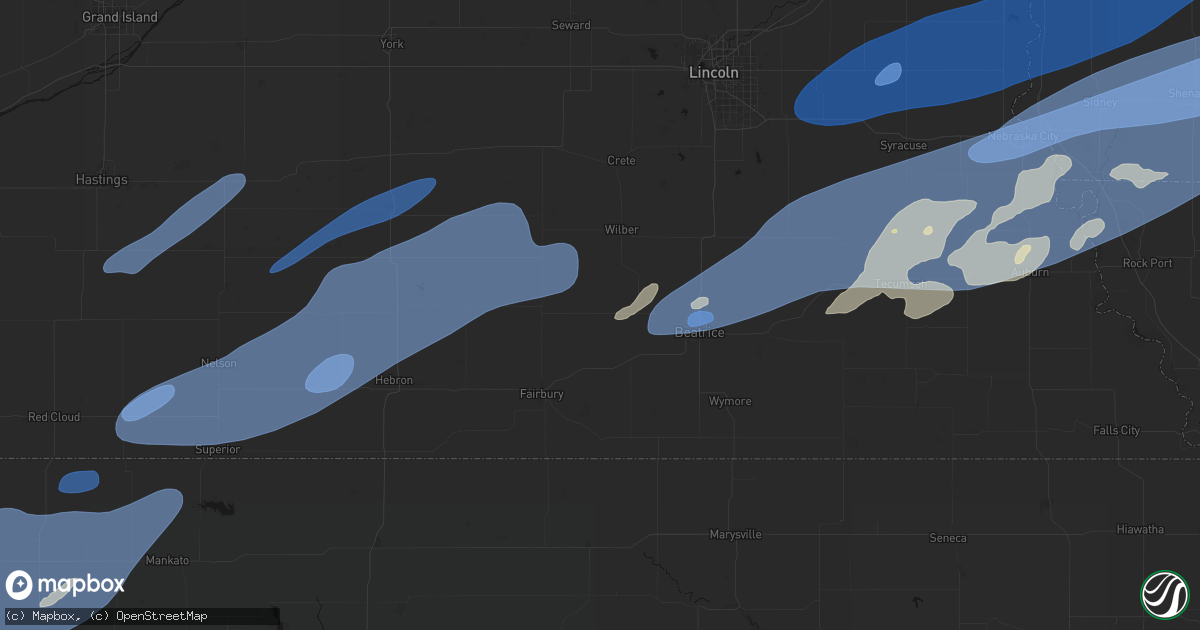 Hail map in Plymouth, NE on September 14, 2026