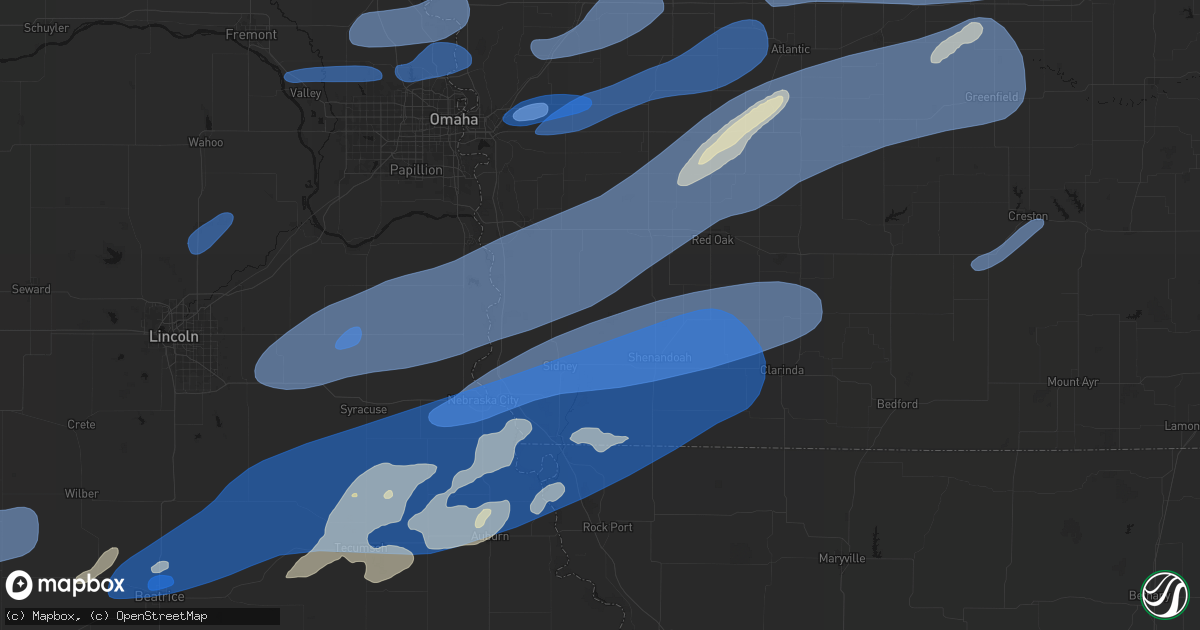 Hail map in Randolph, IA on September 14, 2026