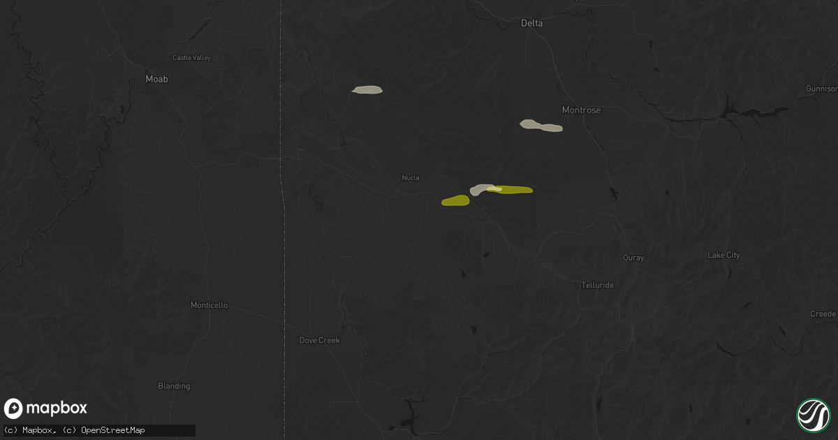 Hail map in Redvale, CO on September 14, 2026