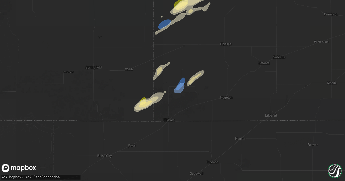 Hail map in Richfield, KS on September 14, 2026