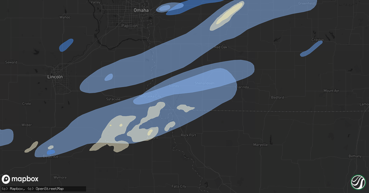 Hail map in Riverton, IA on September 14, 2026