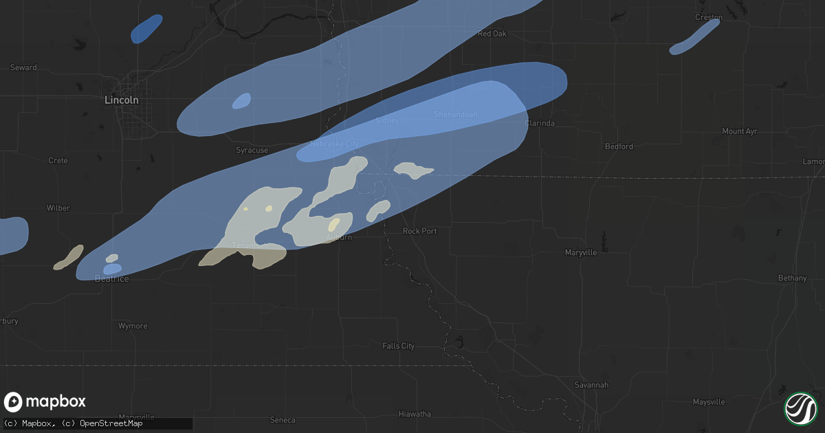 Hail map in Rock Port, MO on September 14, 2026