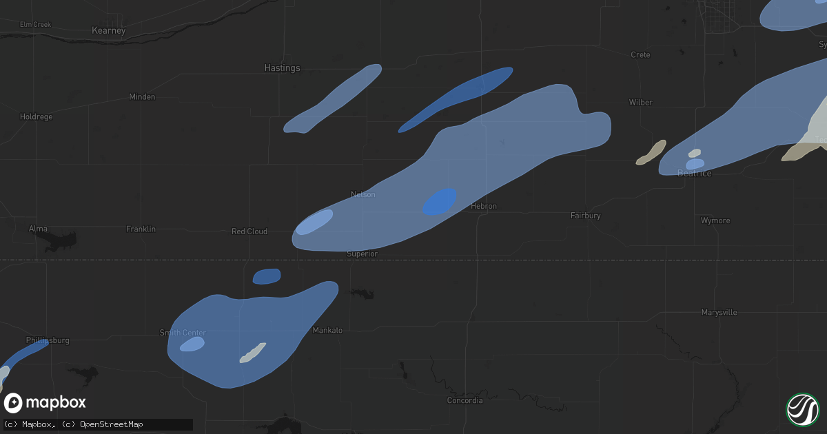 Hail map in Ruskin, NE on September 14, 2026